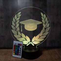 Lampada Corona di Laurea con Scritta Personalizzata Regplex Base LED RGB - immagine 5