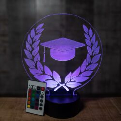 Lampada Corona di Laurea con Scritta Personalizzata Regplex Base LED RGB - immagine 6