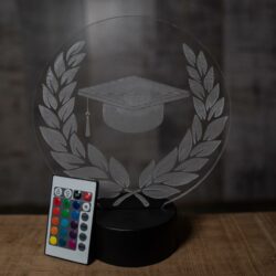 Lampada Corona di Laurea con Scritta Personalizzata Regplex Base LED RGB - immagine 7