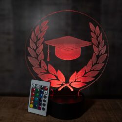 Lampada Corona di Laurea con Scritta Personalizzata Regplex Base LED RGB - immagine 9