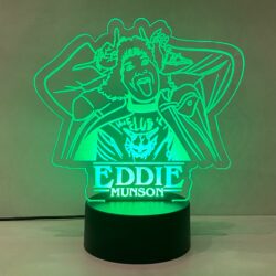 Lampada Eddie Munson Stranger Things con Scritta Personalizzata Regplex Base LED RGB - immagine 2