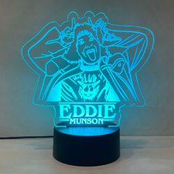 Lampada Eddie Munson Stranger Things con Scritta Personalizzata Regplex Base LED RGB - immagine 3