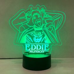 Lampada Eddie Munson Stranger Things con Scritta Personalizzata Regplex Base LED RGB
