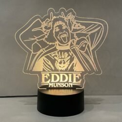 Lampada Eddie Munson Stranger Things con Scritta Personalizzata Regplex Base LED RGB - immagine 4