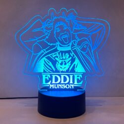 Lampada Eddie Munson Stranger Things con Scritta Personalizzata Regplex Base LED RGB - immagine 5