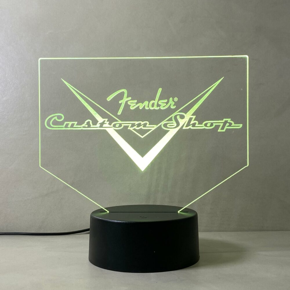 Lampada Fender Custom Shop con Scritta Personalizzata Regplex Base LED RGB - immagine 4