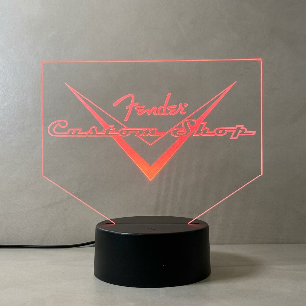 Lampada Fender Custom Shop con Scritta Personalizzata Regplex Base LED RGB - immagine 6