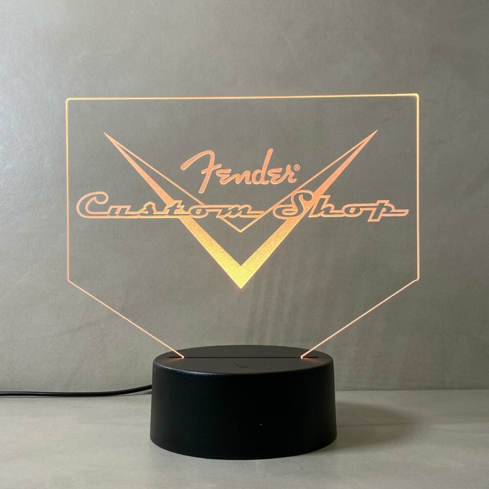 Lampada Fender Custom Shop con Scritta Personalizzata Regplex Base LED RGB - immagine 7