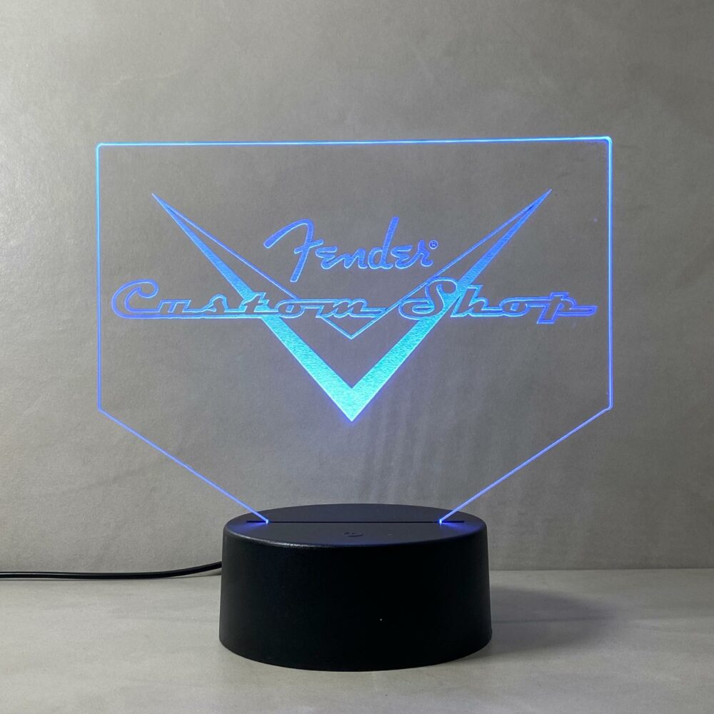 Lampada Fender Custom Shop con Scritta Personalizzata Regplex Base LED RGB - immagine 9