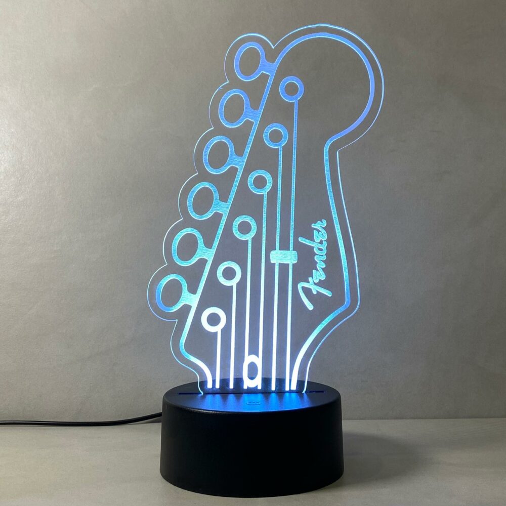 Lampada Fender Headstock con Scritta Personalizzata Regplex Base LED RGB - immagine 2