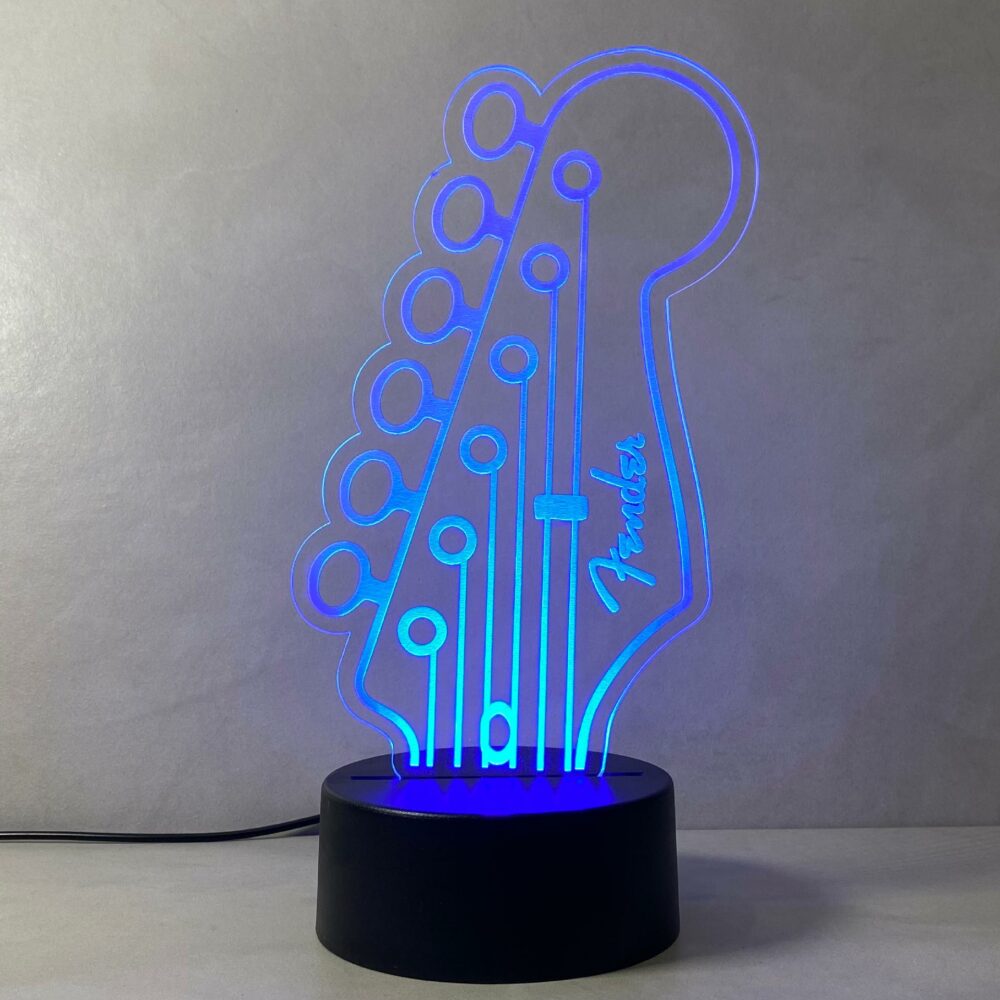 Lampada Fender Headstock con Scritta Personalizzata Regplex Base LED RGB - immagine 8