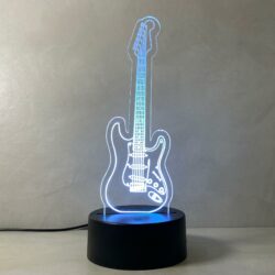 Lampada Fender Stratocaster con Scritta Personalizzata Regplex Base LED RGB - immagine 2