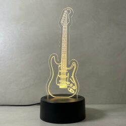 Lampada Fender Stratocaster con Scritta Personalizzata Regplex Base LED RGB - immagine 3