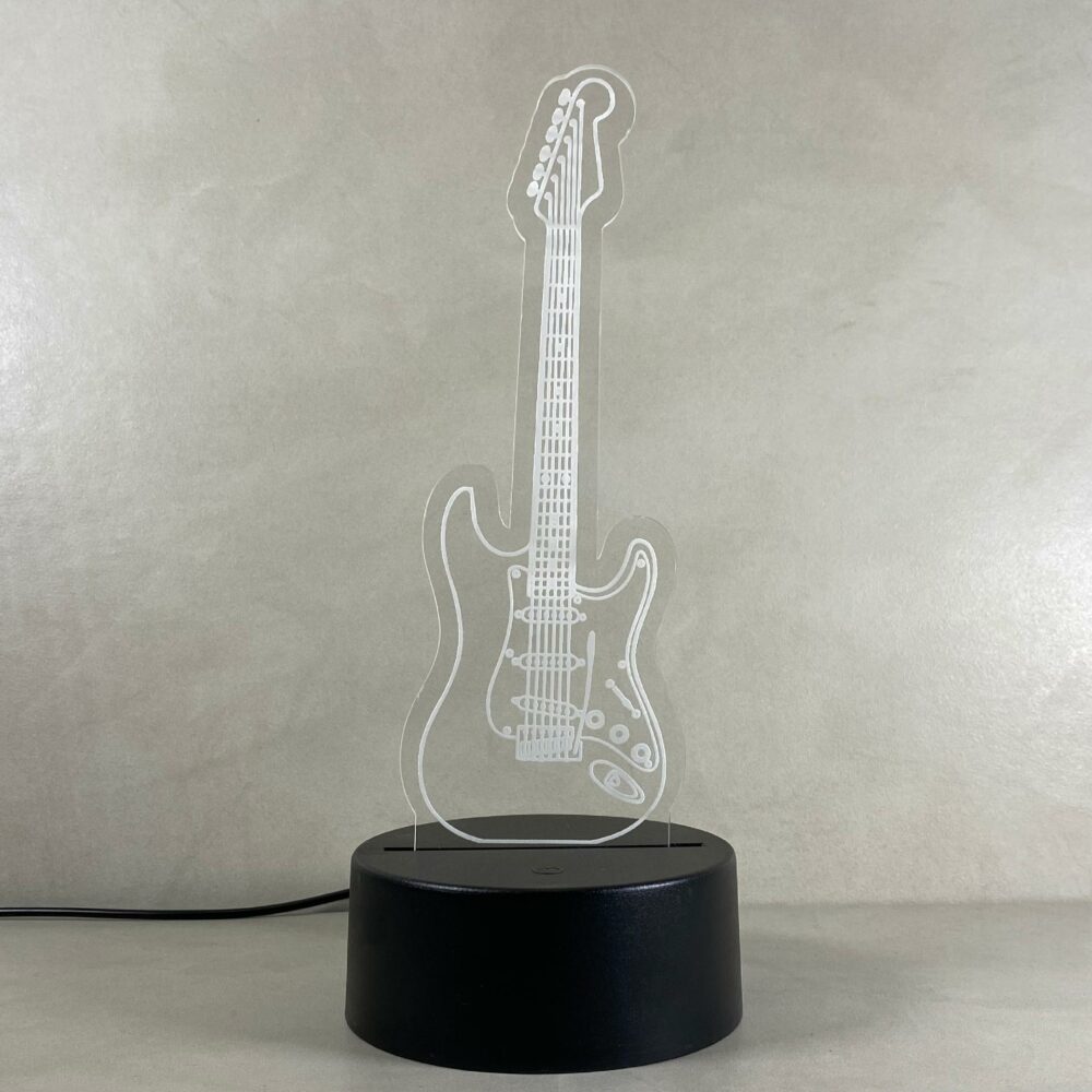 Lampada Fender Stratocaster con Scritta Personalizzata Regplex Base LED RGB - immagine 4