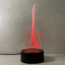 Lampada Fender Stratocaster con Scritta Personalizzata Regplex Base LED RGB - immagine 5