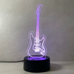 Lampada Fender Stratocaster con Scritta Personalizzata Regplex Base LED RGB - immagine 8