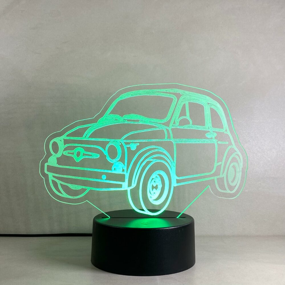 Lampada Fiat 500 con Scritta Personalizzata Regplex Base LED RGB - immagine 6