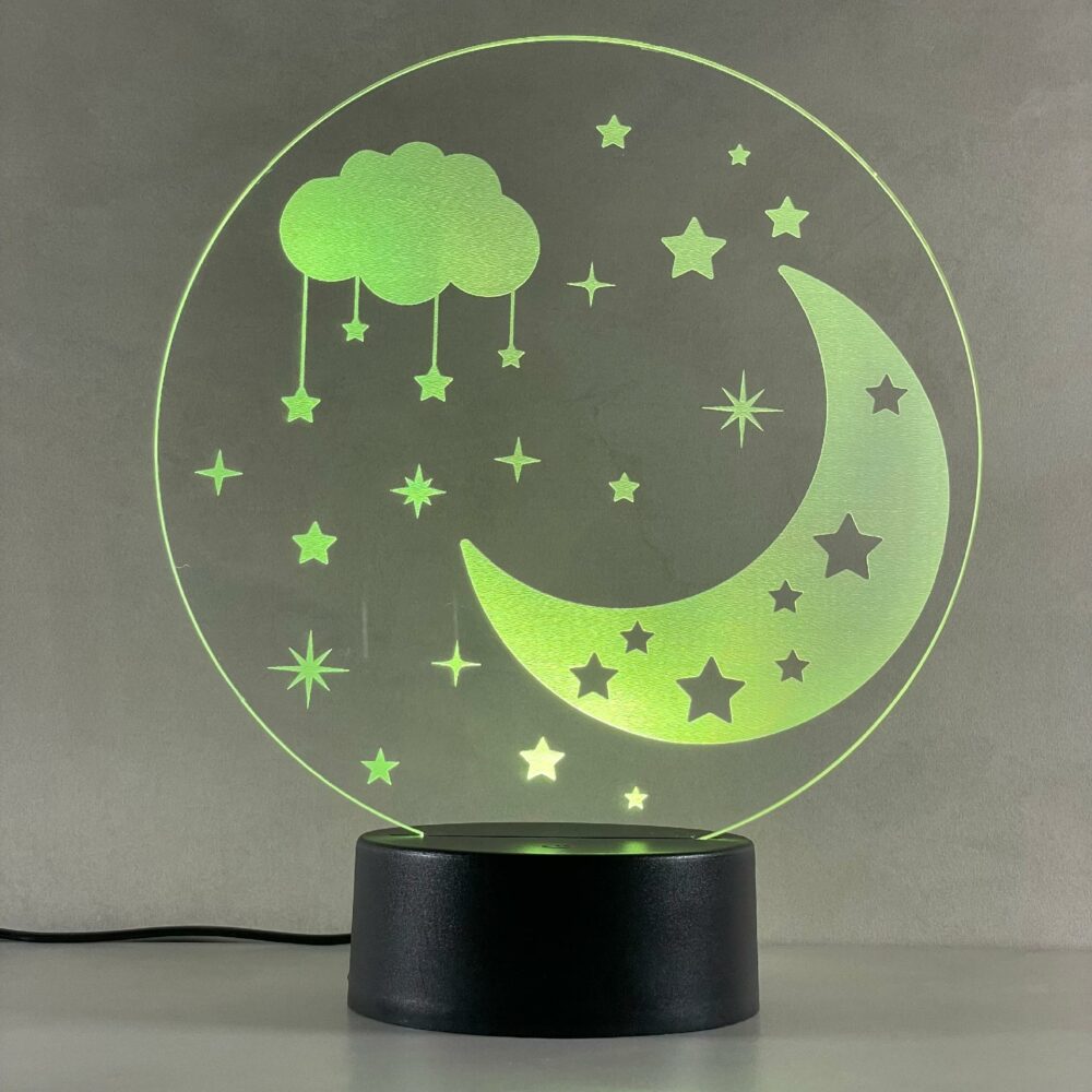 Lampada Luna e Stelle con Scritta Personalizzata Regplex Base LED RGB - immagine 6