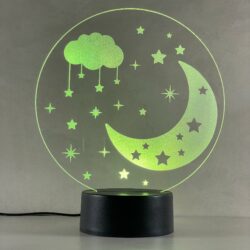 Lampada Luna e Stelle con Scritta Personalizzata Regplex Base LED RGB - immagine 6