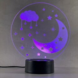 Lampada Luna e Stelle con Scritta Personalizzata Regplex Base LED RGB - immagine 7