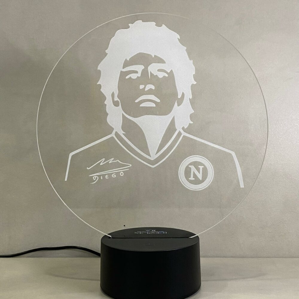Lampada Maradona con Scritta Personalizzata Regplex Base LED RGB - immagine 2