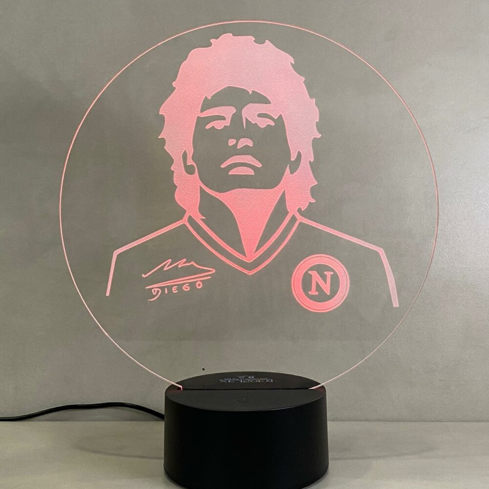 Lampada Maradona con Scritta Personalizzata Regplex Base LED RGB - immagine 3