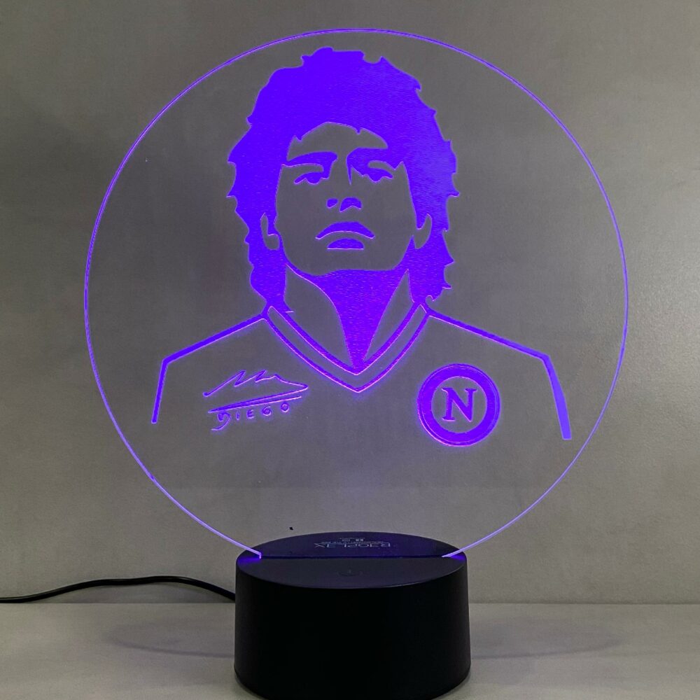 Lampada Maradona con Scritta Personalizzata Regplex Base LED RGB - immagine 6