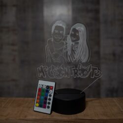 Lampada Me Contro Te con Scritta Personalizzata Regplex Base LED RGB - immagine 3