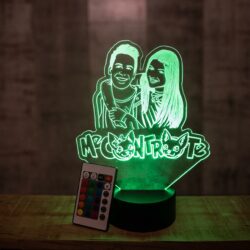 Lampada Me Contro Te con Scritta Personalizzata Regplex Base LED RGB - immagine 4