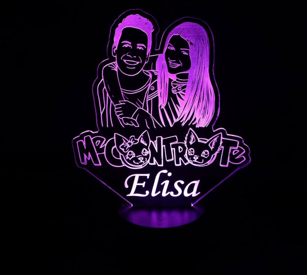 Lampada Me Contro Te con Scritta Personalizzata Regplex Base LED RGB - immagine 6