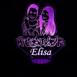 Lampada Me Contro Te con Scritta Personalizzata Regplex Base LED RGB - immagine 6