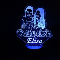 Lampada Me Contro Te con Scritta Personalizzata Regplex Base LED RGB - immagine 7