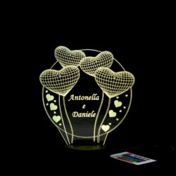 Lampada Mongolfiera di Cuori con Scritta Personalizzata Regplex Base LED RGB - immagine 6