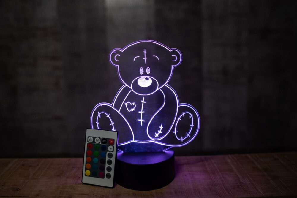Lampada Orsacchiotto con Scritta Personalizzata Regplex Base LED RGB - immagine 2