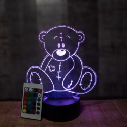 Lampada Orsacchiotto con Scritta Personalizzata Regplex Base LED RGB - immagine 2