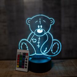 Lampada Orsacchiotto con Scritta Personalizzata Regplex Base LED RGB - immagine 3
