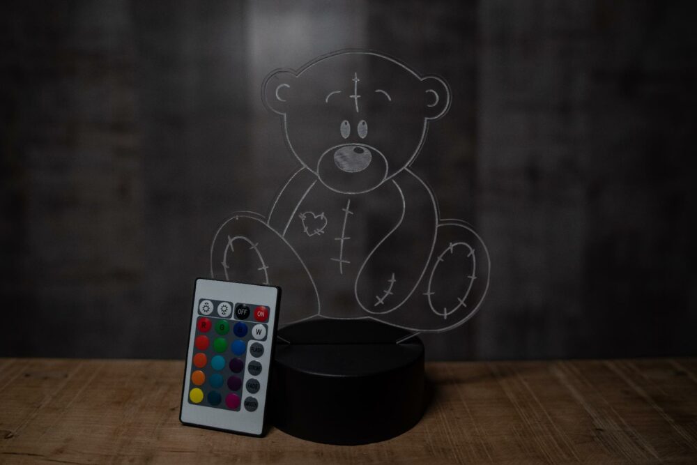 Lampada Orsacchiotto di Peluche con Scritta Personalizzata Regplex Base LED RGB - immagine 4