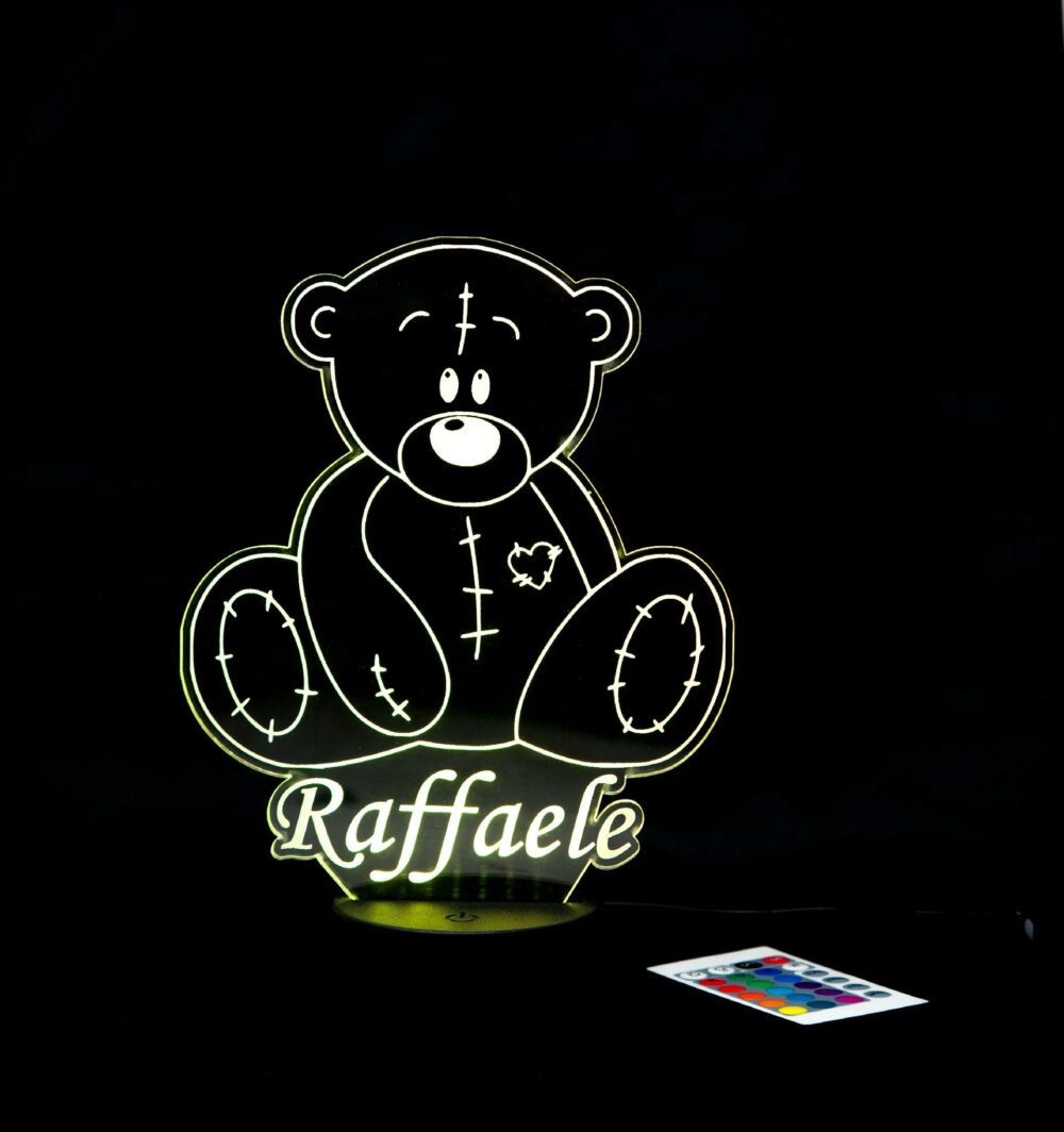 Lampada Orsacchiotto di Peluche con Scritta Personalizzata Regplex Base LED RGB - immagine 5