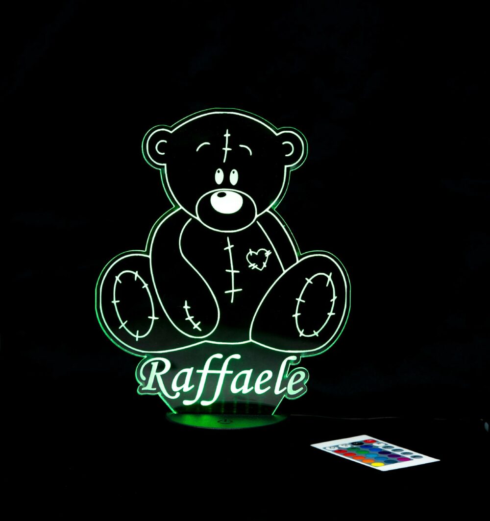 Lampada Orsacchiotto di Peluche con Scritta Personalizzata Regplex Base LED RGB - immagine 6