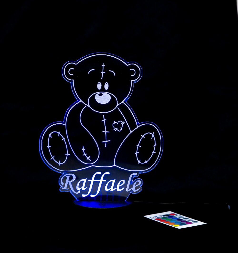 Lampada Orsacchiotto di Peluche con Scritta Personalizzata Regplex Base LED RGB - immagine 7