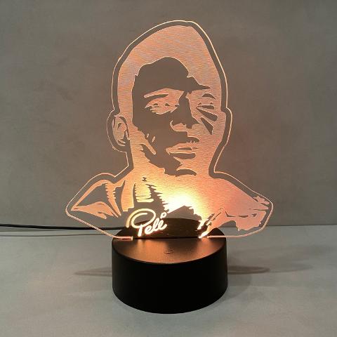 Lampada Pelè con Scritta Personalizzata Regplex Base LED RGB