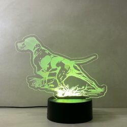 Lampada Pointer cane da caccia con Scritta Personalizzata Regplex Base LED RGB - immagine 2