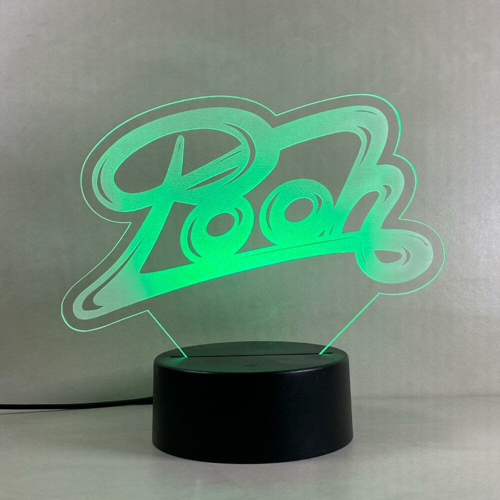 Lampada Pooh con Scritta Personalizzata Regplex Base LED RGB - immagine 5