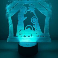 Lampada Sacra Famiglia con Scritta Personalizzabile Regplex Base LED RGB - immagine 2