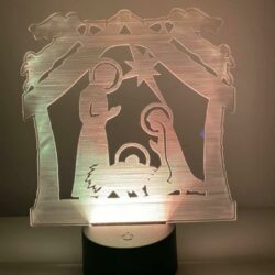 Lampada Sacra Famiglia con Scritta Personalizzabile Regplex Base LED RGB - immagine 3
