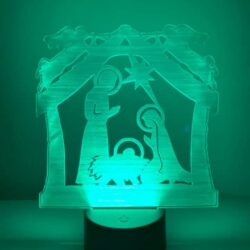 Lampada Sacra Famiglia con Scritta Personalizzabile Regplex Base LED RGB - immagine 5
