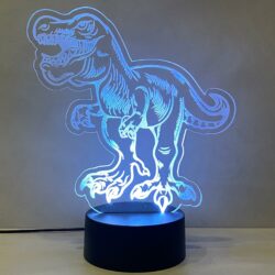 Lampada Tirannosauro rex con Scritta Personalizzata Regplex Base LED RGB - immagine 2