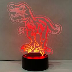 Lampada Tirannosauro rex con Scritta Personalizzata Regplex Base LED RGB - immagine 4