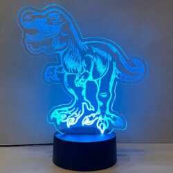 Lampada Tirannosauro rex con Scritta Personalizzata Regplex Base LED RGB - immagine 5