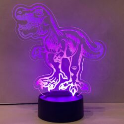 Lampada Tirannosauro rex con Scritta Personalizzata Regplex Base LED RGB - immagine 7